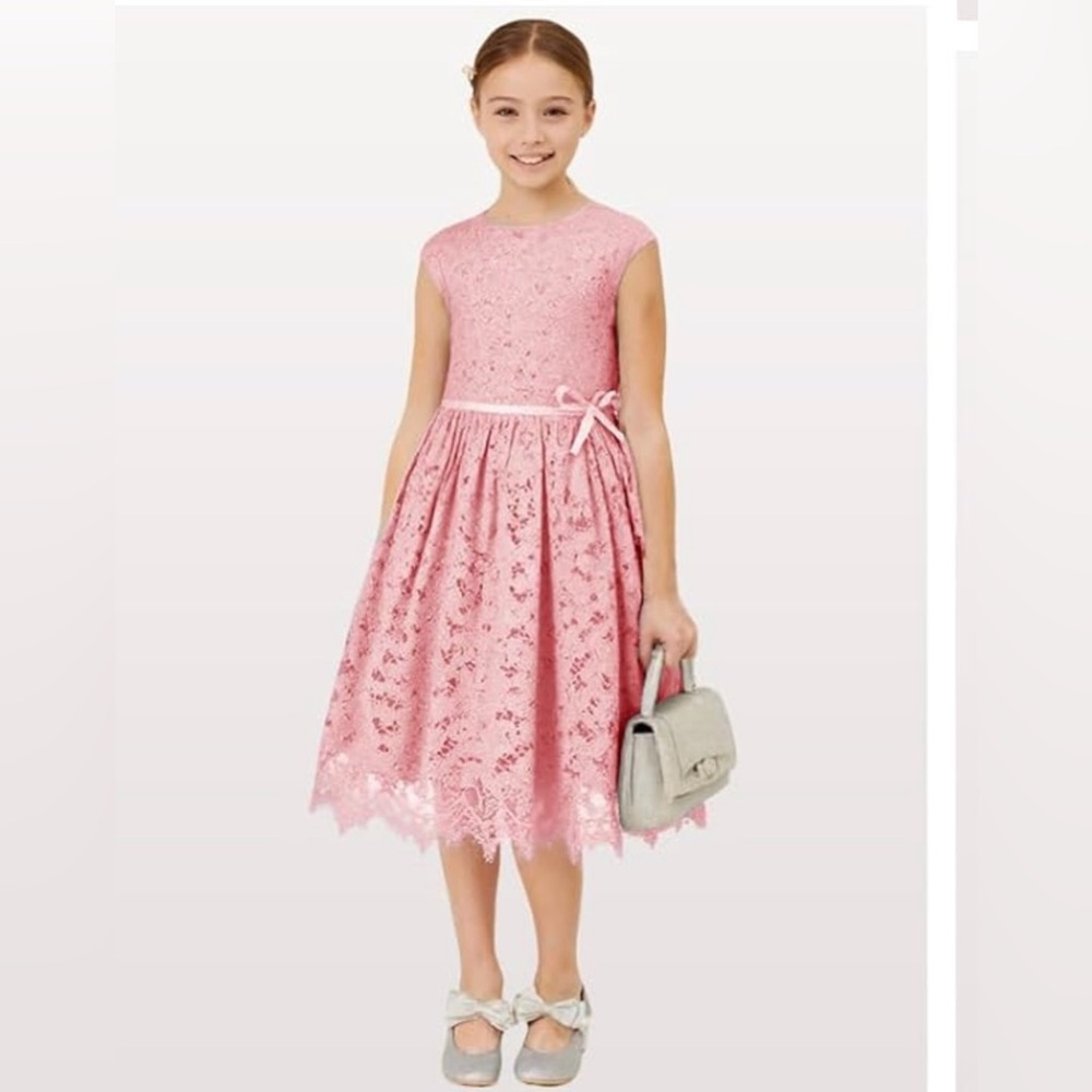 Girls Pink Lace Party Dress | size 9 | Wedding Party